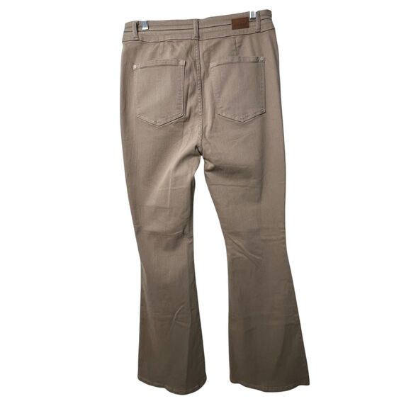 Judy Blue Garment Dyed Tummy Control Flare Jeans Sz 13/31 Khaki Tan Wide Leg - Picture 4 of 13
